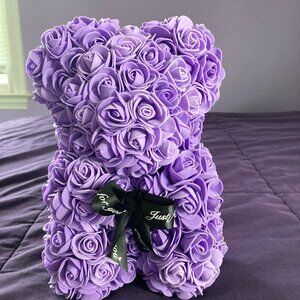 Purple Rose Teddy Bear